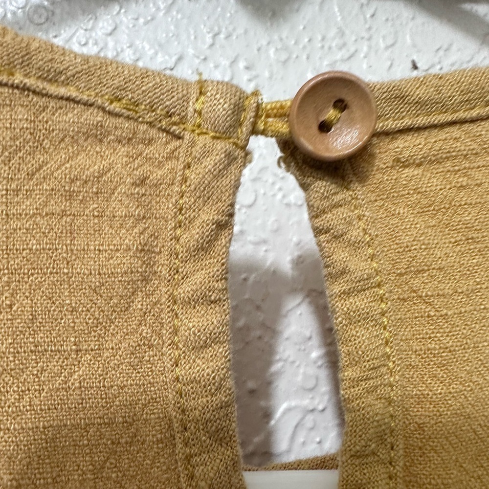 Ces Femme Cotton Boho Mustard and Cream Midi dress-S - Picture 6 of 7